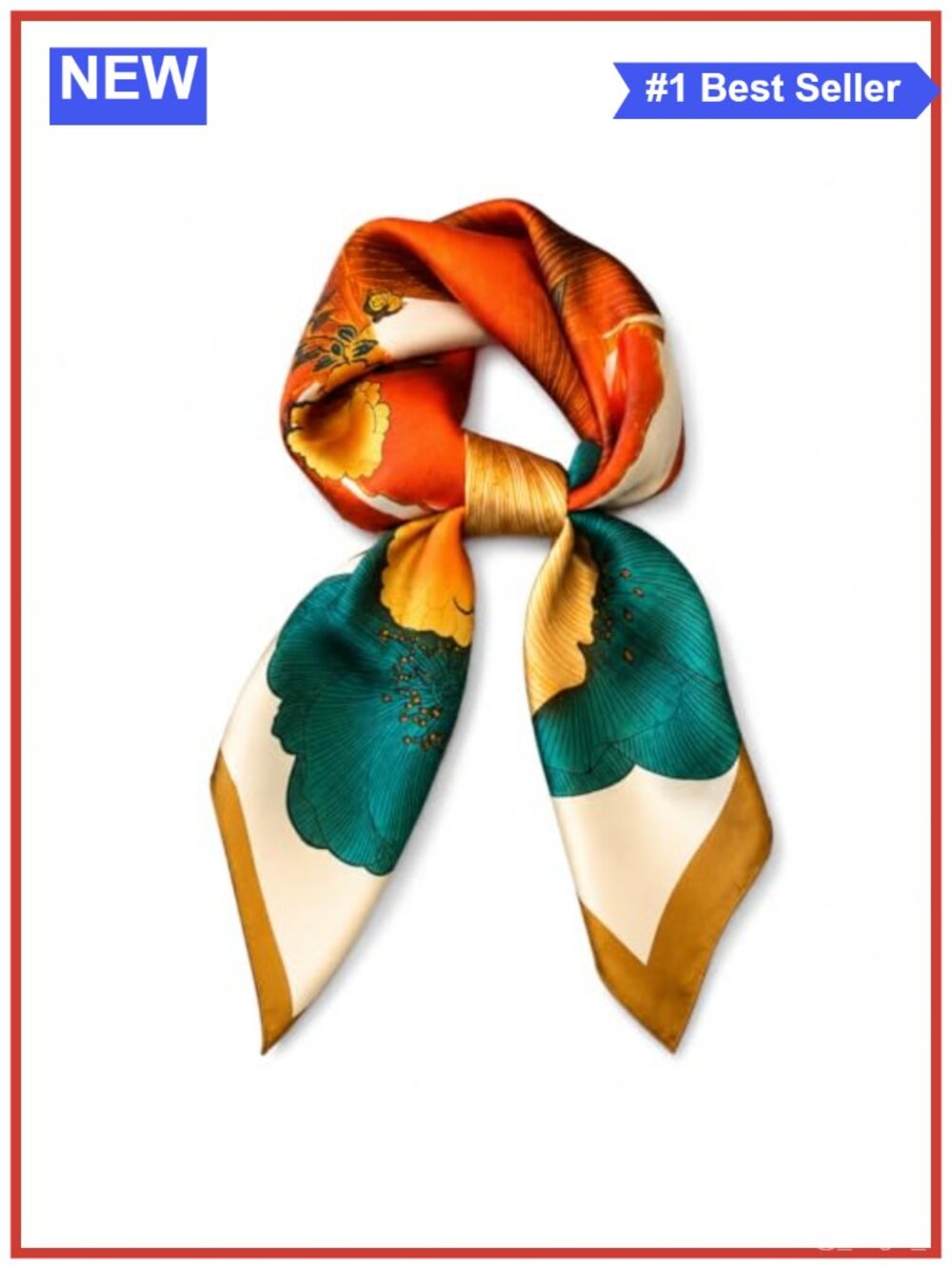 Satin Square Scarf Women Floral Silky Soft Head Wrap Lightweight Hair Scarf